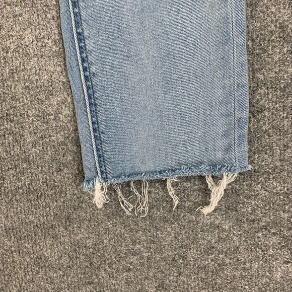 Volcom Jeans Womens 26 Blue Denim Girlfriend Crop Ankle Fit Raw Hem High Rise - Picture 3 of 13